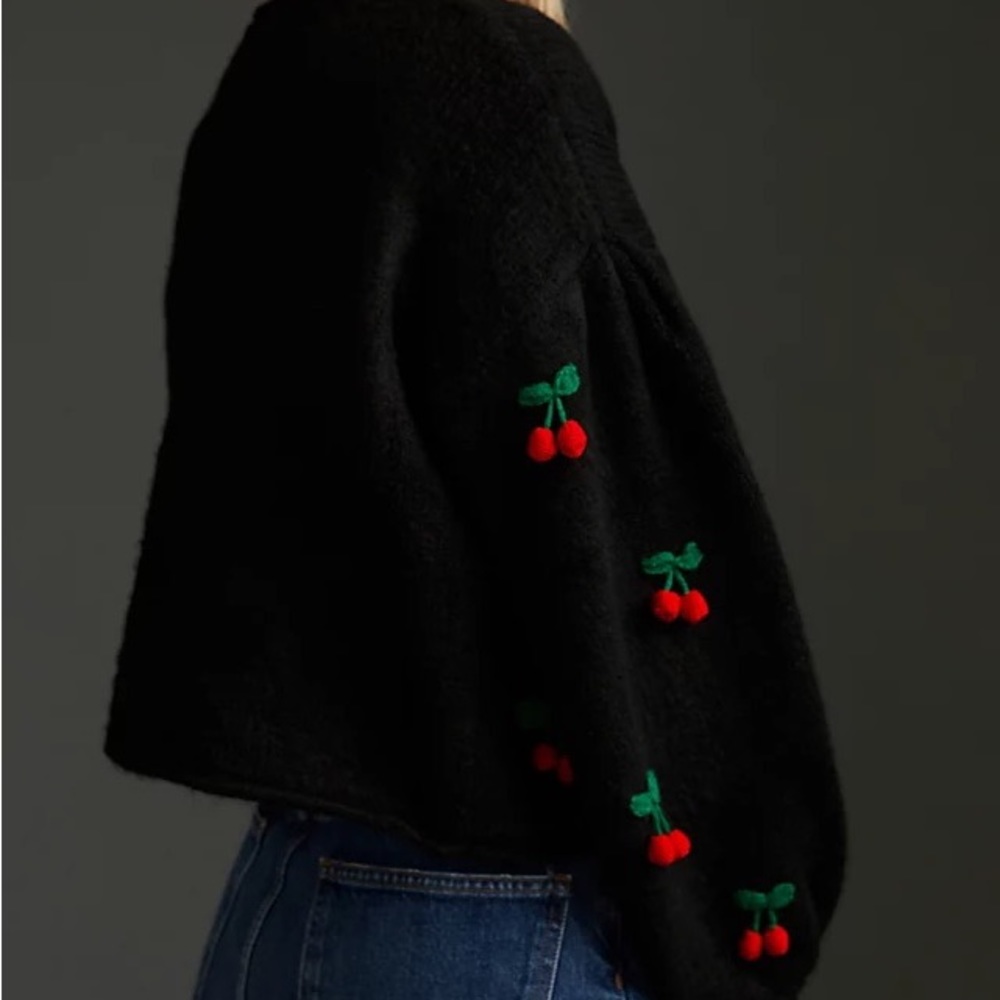 FARM Rio Black Crochet Cherry Cardigan - Picture 7 of 7